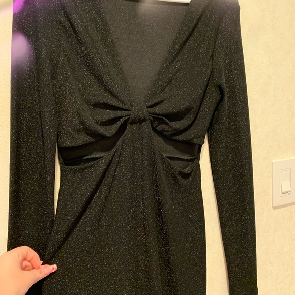 shiny mini  black dress - Picture 3 of 3